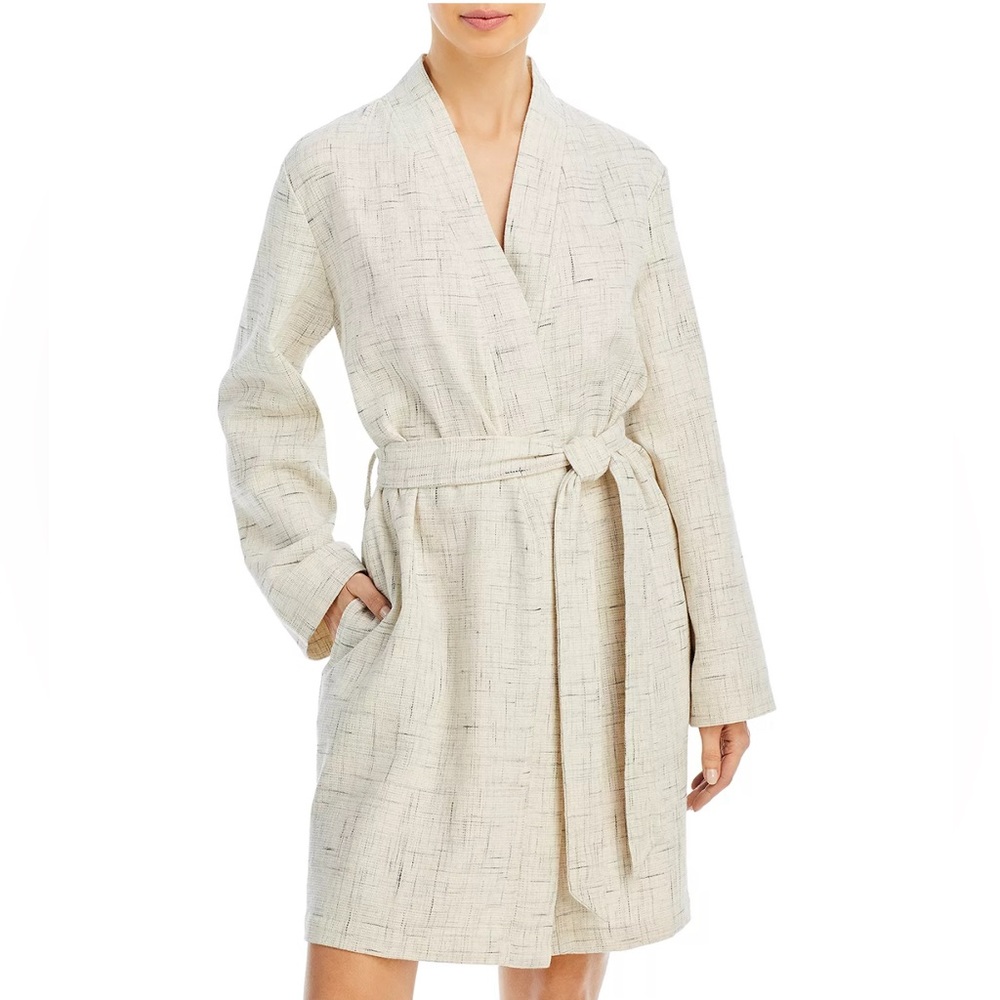 Hudson Park Collection Strié Print Waffle Bathrobe, Size S/M New w/Tag